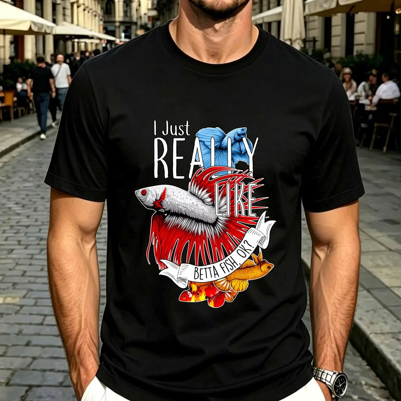 washed T Shirt Betta Fish Funn - Aquarium Fish Keeping review and price