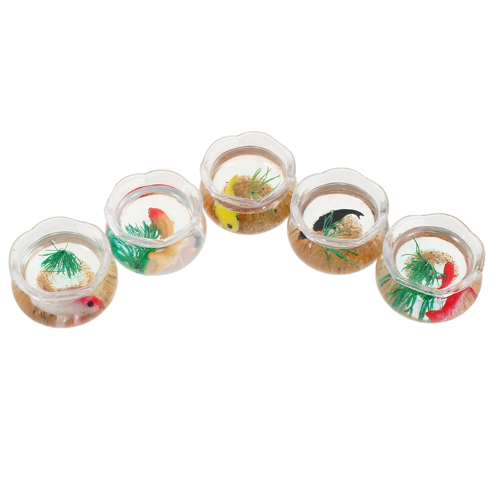 5Pcs Mini Fish Bowl Realistic  - Aquarium Plants review and price